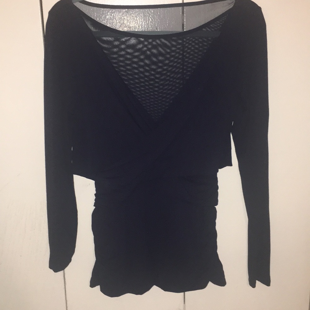 White House Black Market navy wrap top